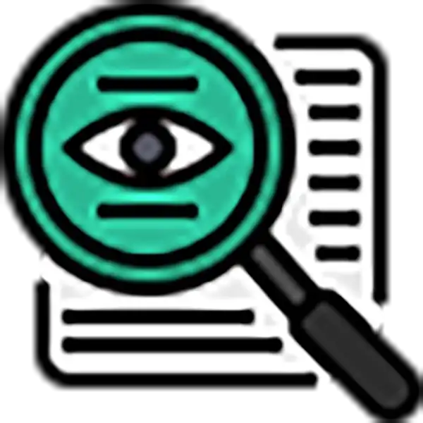 Magnifying glass with eye on document