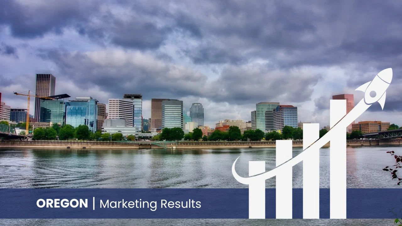Downtown Portland skyline across the Willamette River — Oregon dental marketing services 