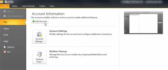 outlook 2010 setup instructional image 2