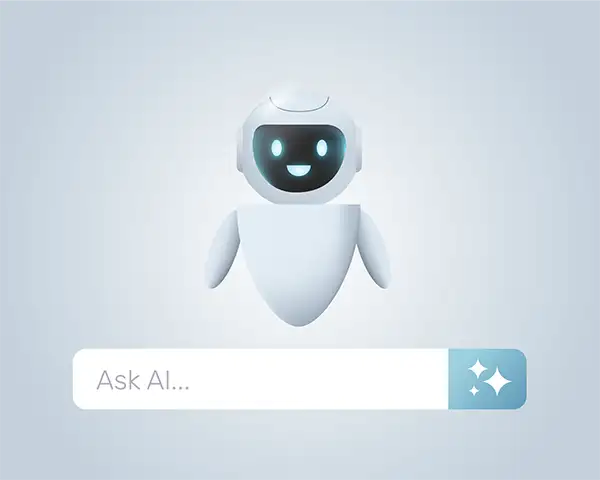 Chatbot and AI Assistant Robot with search engine bar Chatbot and AI Assistant Robot with search engine bar