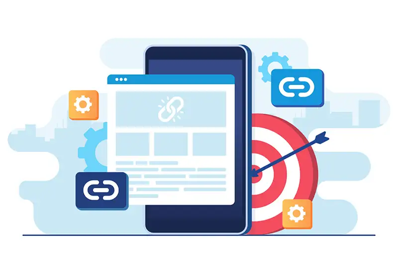 Web browser with link on mobile phone
