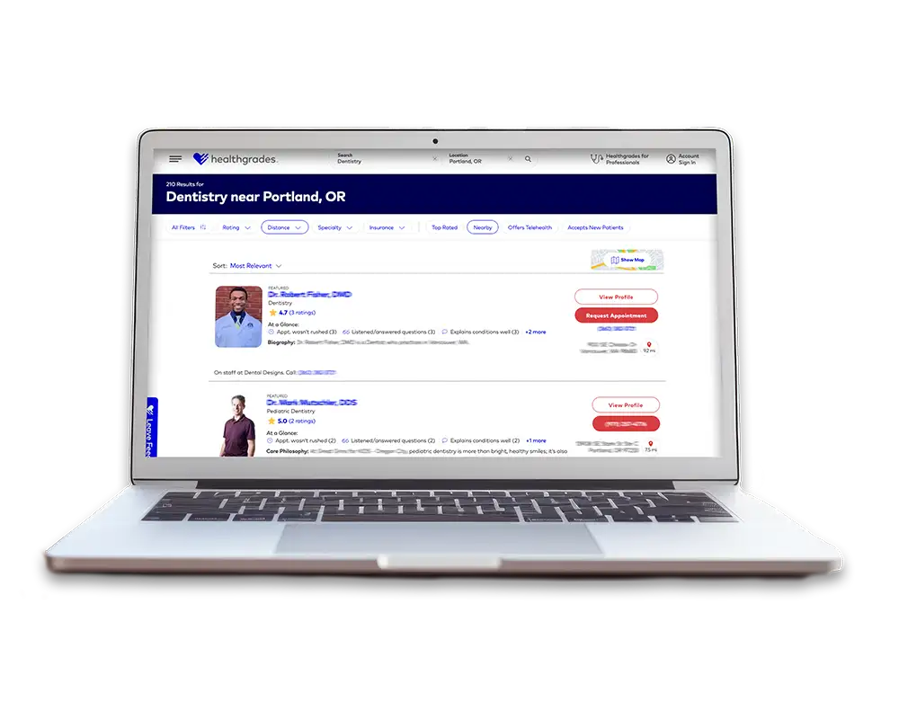 Healthgrades Premium Profiles in search results