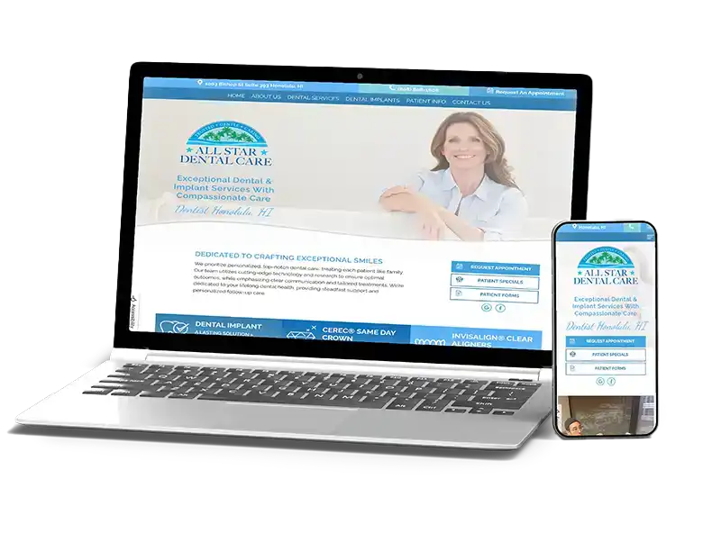 A mockup of a Dental Implant website made by WEO Media 