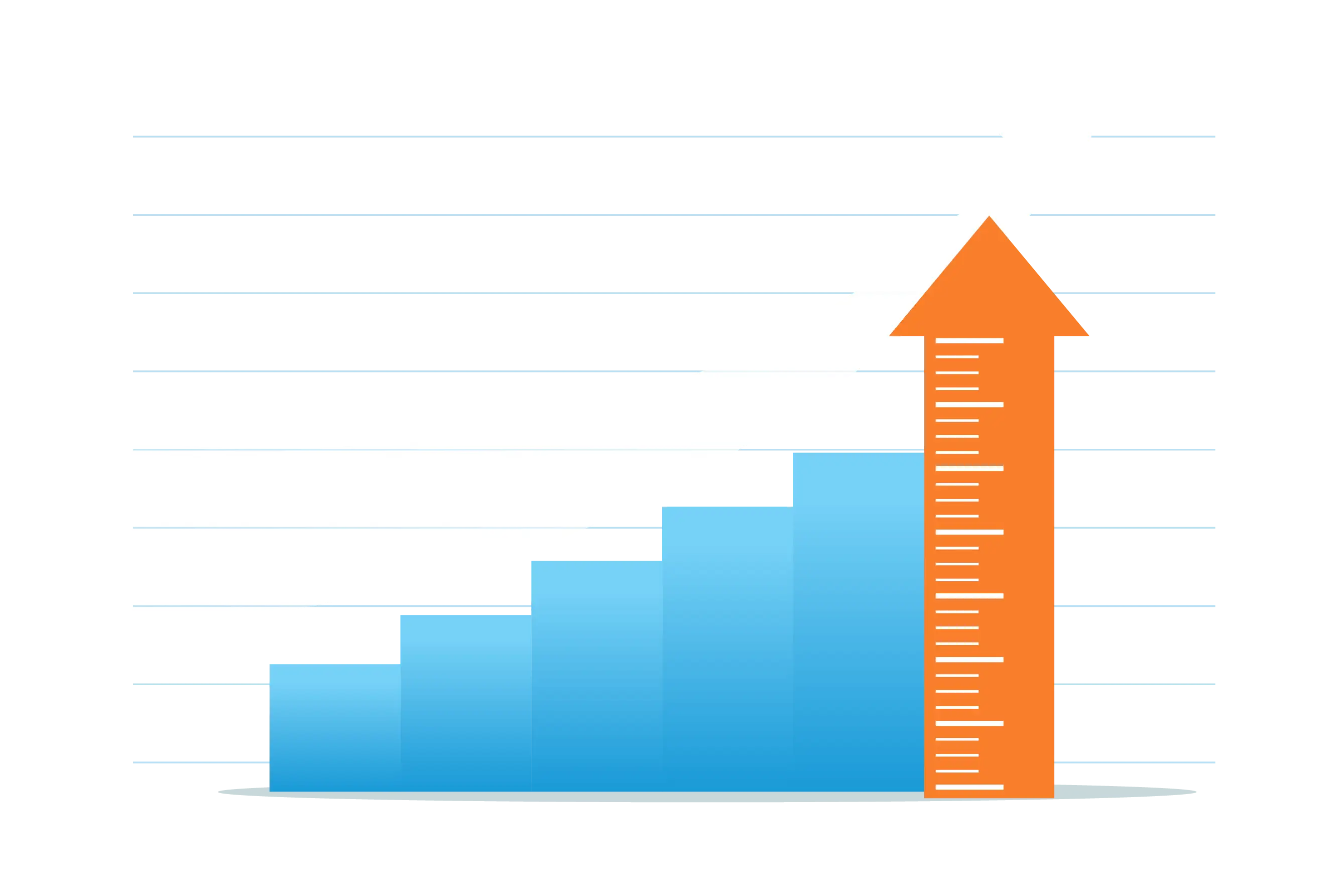 Graph increasing showing patient growth