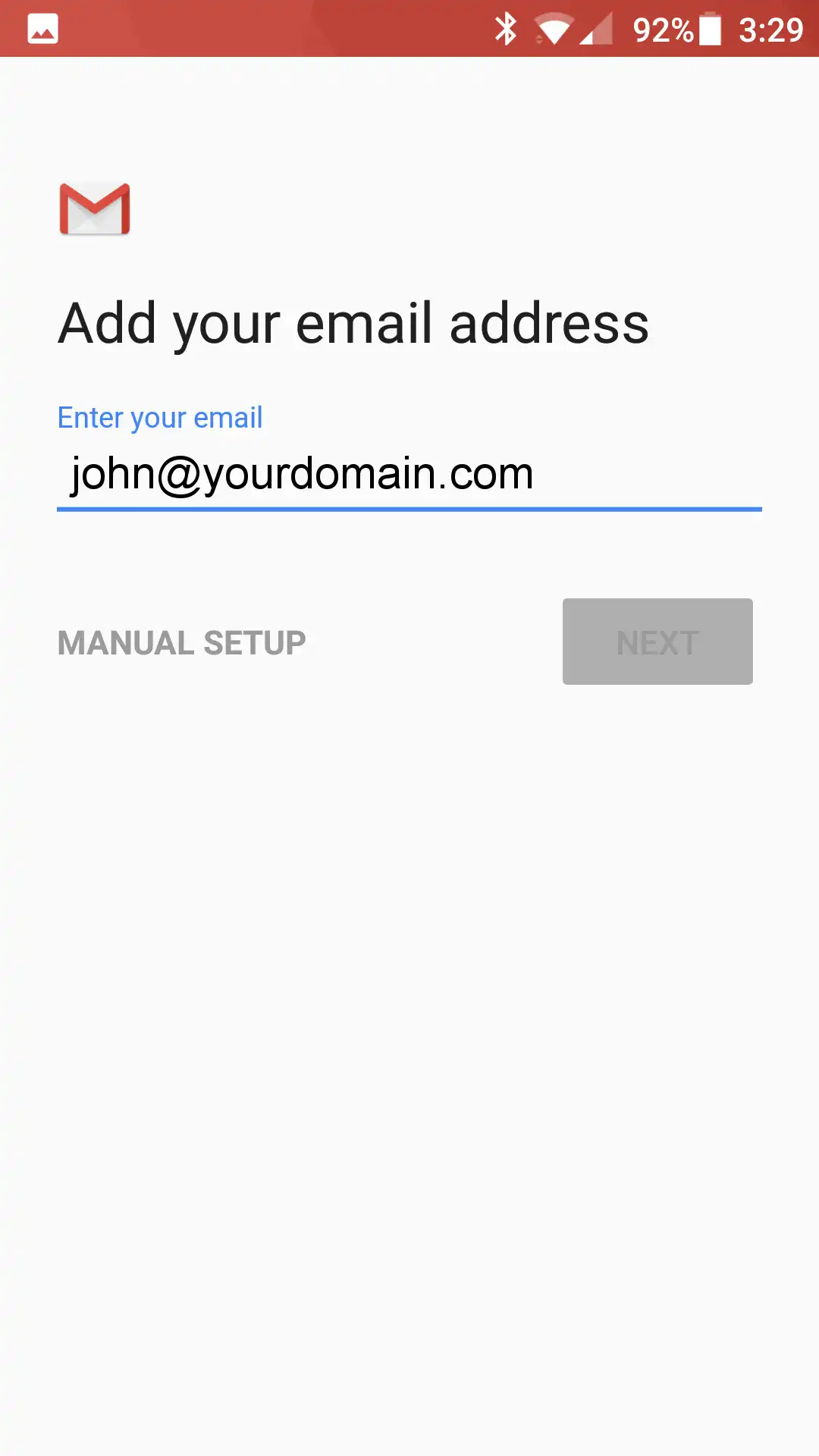 Android: Gmail setup instructional image 2