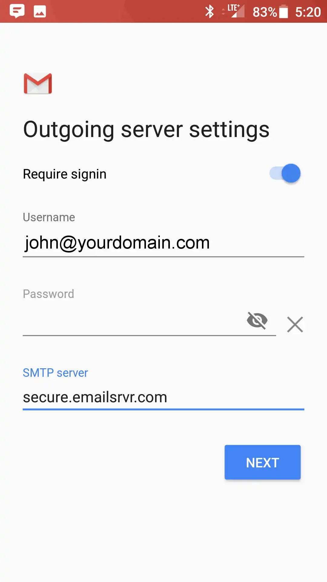 Android: Gmail setup instructional image 5